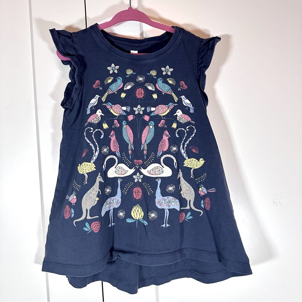 Tea Navy Flutter Sleeve Top | Size: 6